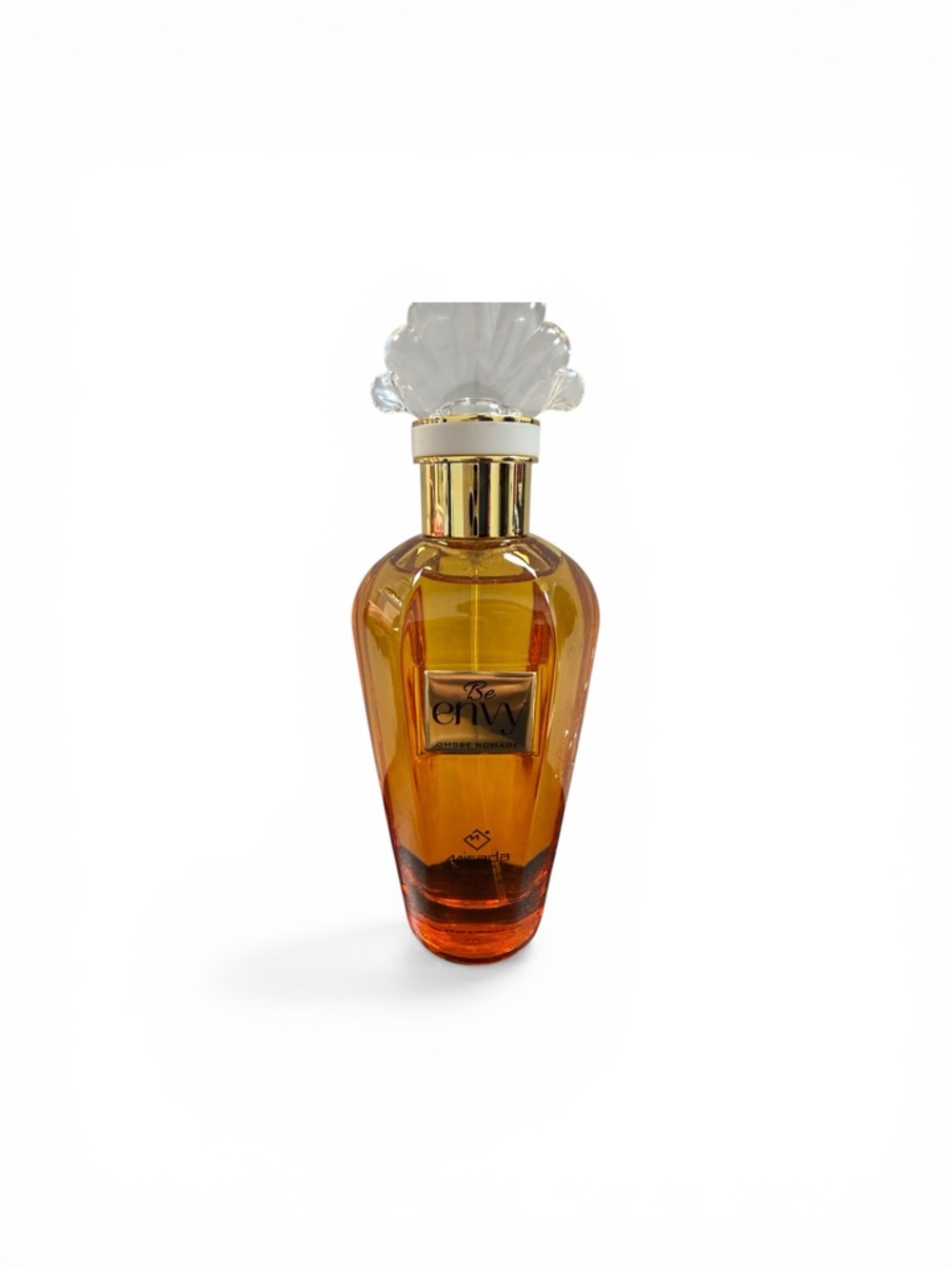 envy Amber Glass Perfume Bottle with Gold Accents